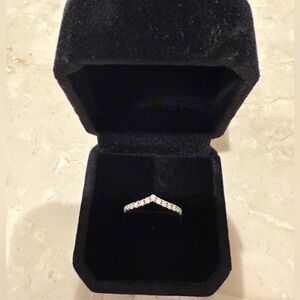 Moissanite V Shape Ring wedding or stacking band
